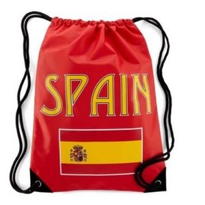 Boys Girls BACK SACK CINCH BAG  Soccer Team SPAIN Spanish Flag Drawstring NWT